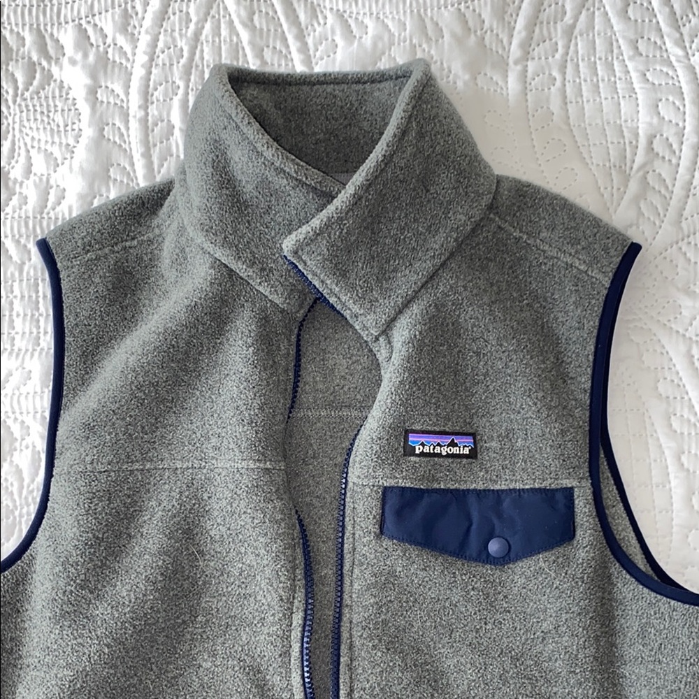 Patagonia Gray and Blue Fleece Vest